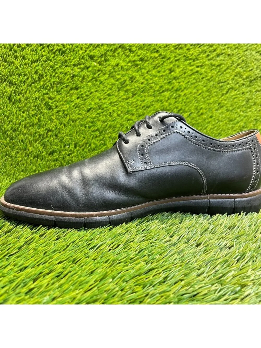 Johnston & Murphy Holden Mens Size 9 Black Casual Classic Plain Toe Oxford Shoes